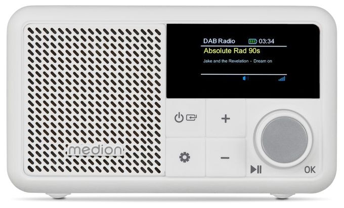 Bluetooth DAB+, UKW Radio Tragbar IPX1  Life S66822 (Weiß) 