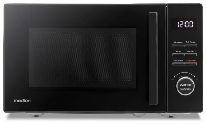 Freistehende Mikrowelle 800 W Größe: klein 5 Stufen Grill  MD12021 (Schwarz) 