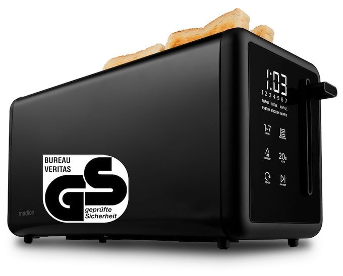Toaster 1450 W 4 Scheibe(n) 7 Stufen  MD12103 (Schwarz) 