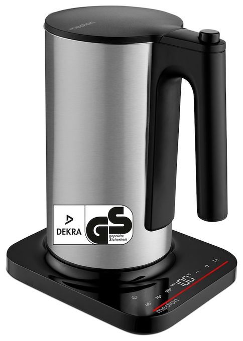 1,5 l Wasserkocher 2200 W  MD12106 (Schwarz, Edelstahl) 