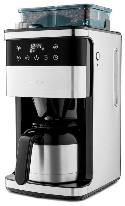 8 Tassen Thermo Filterkaffeemaschine 1,0 l  MD19911 (Schwarz, Edelstahl) 