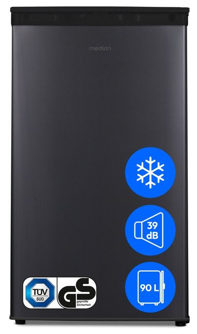 90 l / 80 l Tischkühlschrank EEK: E 85 kWh Jahr  MD37690 (Schwarz) 