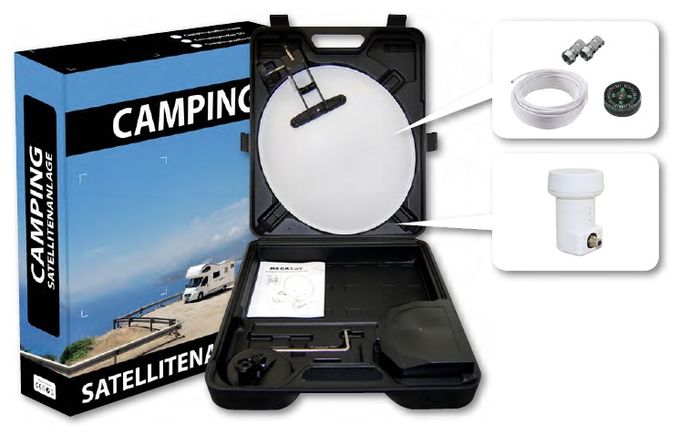 35 cm Sat-Spiegel  1500080 Camping Sat ohne Receiver (Schwarz, Weiß) 