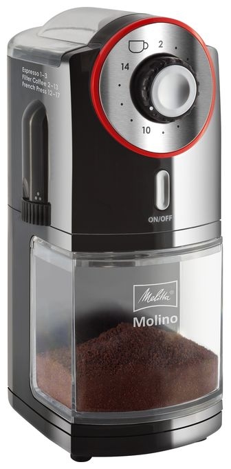 Kaffeemühle für 200 g 100 W (Schwarz, Rot, Edelstahl) 1019-01 Molino 