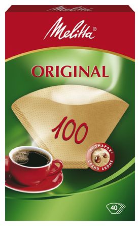Einweg-Kaffeefilter  Filtertüten 100 naturbraun 40 Stück Aromapor-Papier (Braun) 