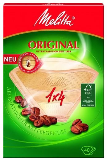  Filtertüten 1x4 naturbraun 80 Stück (Braun) 