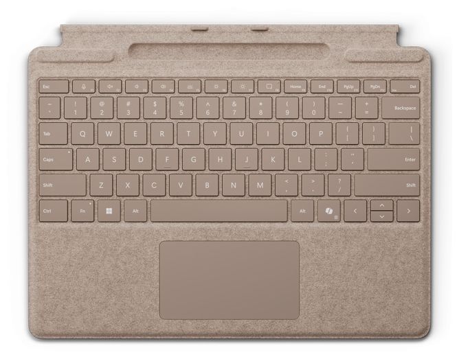 für Microsoft Surface Pro (11 Edition); Surface Pro 10; Surface Pro 9; Surface Pro 8 (Dune) Pro Keyboard mit Stiftaufbewahrung 