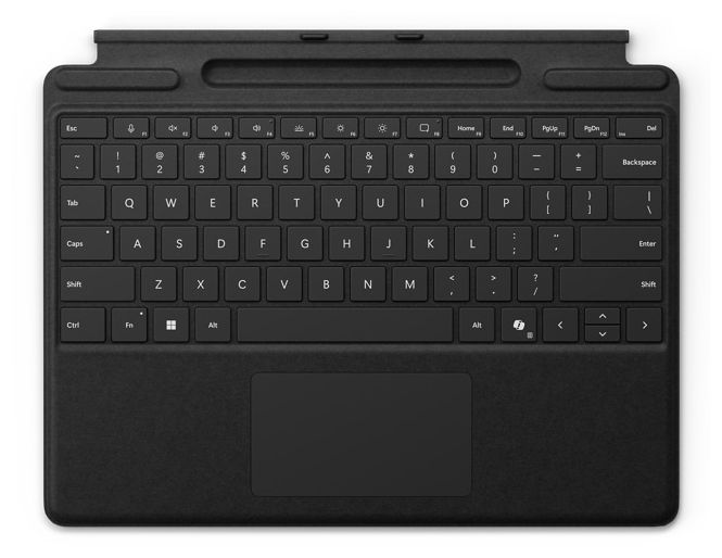 für Microsoft Surface Pro (11 Edition); Surface Pro 10; Surface Pro 9; Surface Pro 8  Pro Keyboard mit Stiftaufbewahrung (Schwarz) 