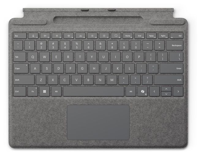 für Microsoft Surface Pro (11 Edition); Surface Pro 10; Surface Pro 9; Surface Pro 8  Pro Keyboard mit Stiftaufbewahrung (Platin) 