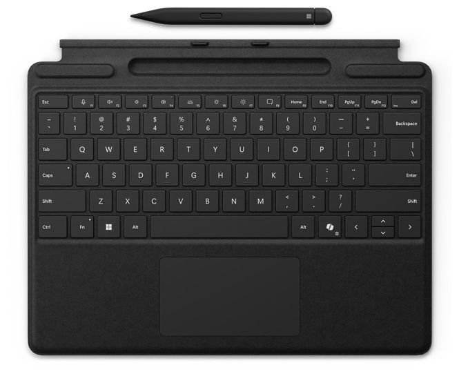 für Microsoft Surface Pro 10; Surface Pro 9; Surface Pro 8; Surface Pro X  Surface Pro Keyboard mit Slim Pen (Schwarz) 