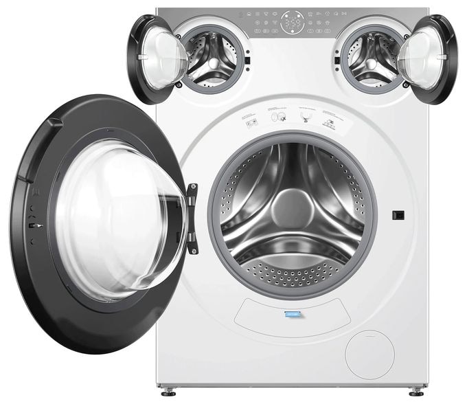 10 kg Frontlader Waschmaschine 1300 U/min (Weiß) MOTW110WID-WH OMNI Trio Mehrtrommel 