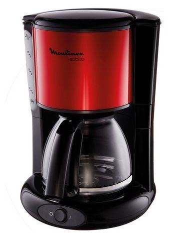 15 Tassen Filterkaffeemaschine 1,2 l  FG360D Subito (Schwarz, Rot) 