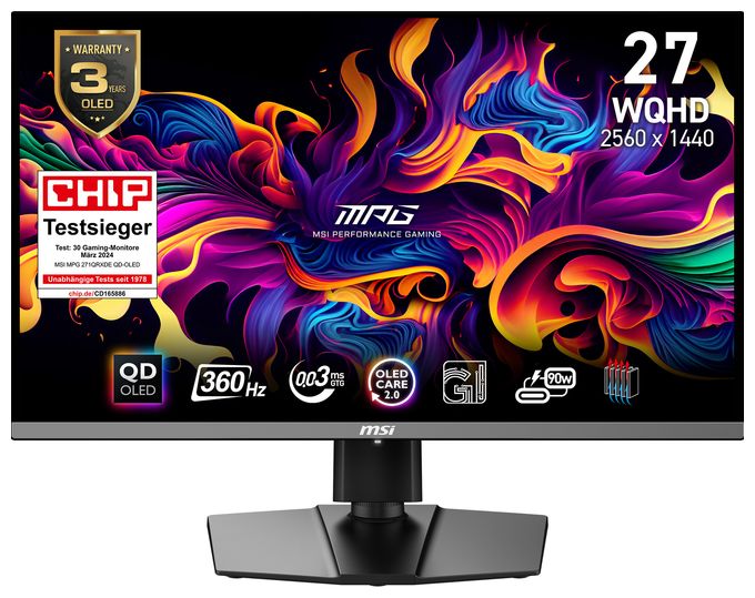 Quad HD Monitor 67,3 cm (26.5 Zoll) 16:9 1 ms 250 cd/m²  MPG 271QRXDE QD-OLED (Schwarz) 