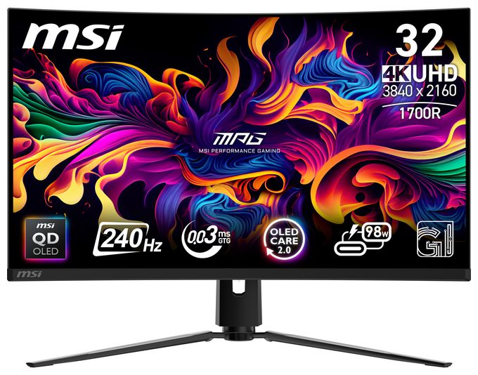 4K Ultra HD Monitor 80 cm (31.5 Zoll) 16:9 0,05 ms 250 cd/m²  MPG 321CURXDE QD-OLED (Schwarz) 