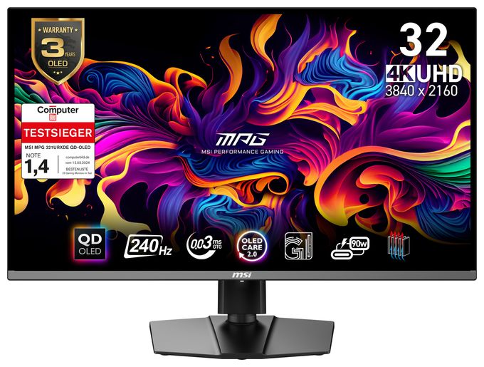 4K Ultra HD Monitor 80 cm (31.5 Zoll) 16:9 1 ms 250 cd/m²  MPG 321URXDE QD-OLED (Schwarz) 