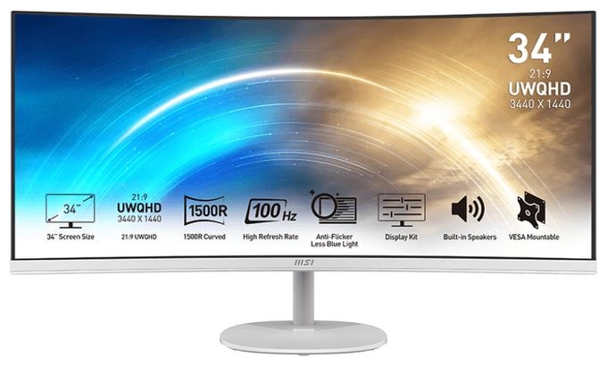 Quad HD Monitor 86,4 cm (34 Zoll) 21:9 4 ms 300 cd/m²  Pro MP341CQWDE (Weiß) 