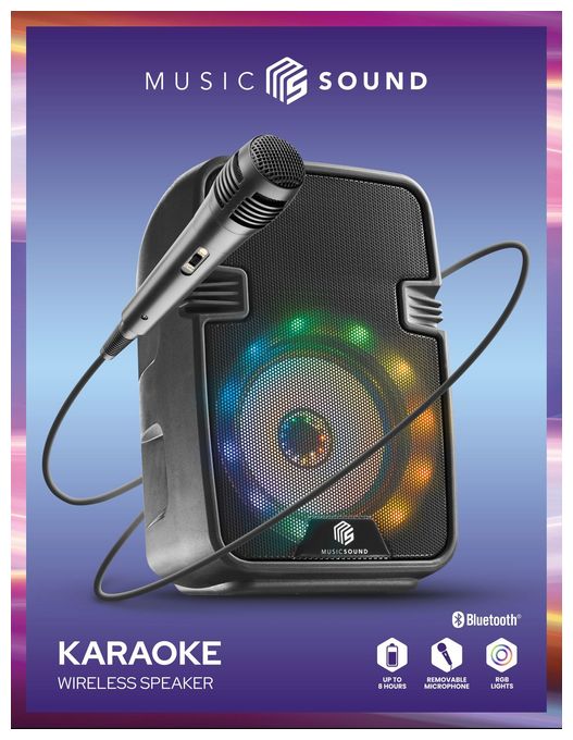 5 W Bluetooth Lautsprecher Laufzeit bis 8 h  Karaoke (Schwarz) 