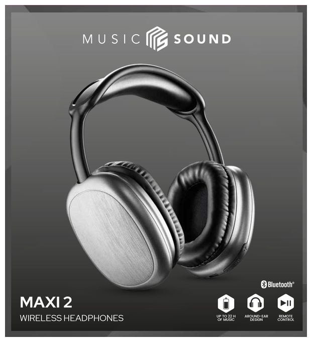 Over Ear Bluetooth Kopfhörer kabellos 22 h Laufzeit USB Typ-C  Maxi2 (Schwarz) 