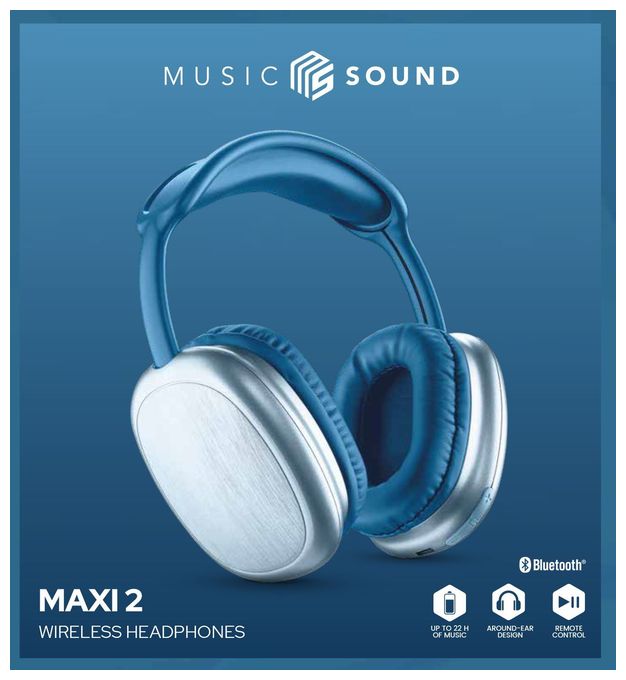 Over Ear Bluetooth Kopfhörer kabellos 22 h Laufzeit USB Typ-C  Maxi2 (Blau) 