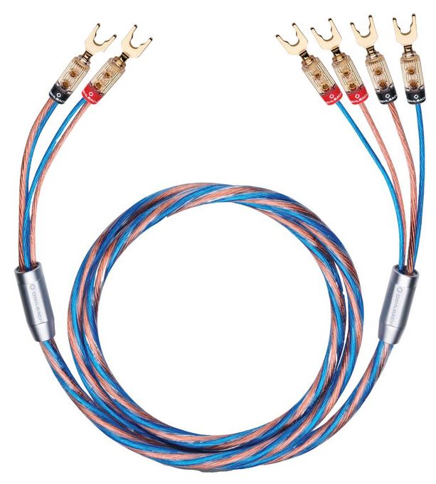 Stecker Terminal auf Terminal 3 m  Bi-Tech 4L Lautsprecherkabel-Set (Blau/Kupfer) 