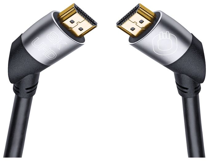 48 Gbit/s Stecker Abgewinkelt HDMI auf HDMI Typ A (Standard) 2 m  Easy Connect (Schwarz) 