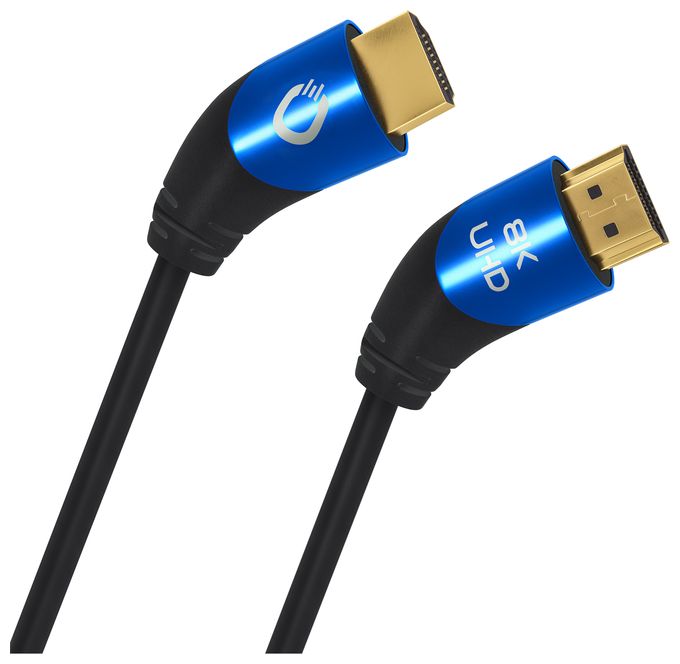 48 Gbit/s Stecker Abgewinkelt HDMI auf HDMI Typ A (Standard) 1 m  Shape Magic (Schwarz, Blau) 