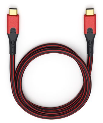 Stecker USB C auf USB C 1 m  USB Evolution CC (Schwarz, Rot) 