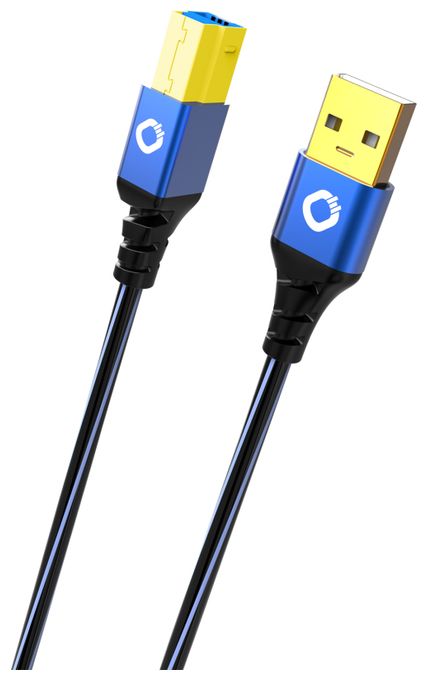 10 Gbit/s Stecker Rundkabel USB A auf USB B 0,5 m  USB Plus B3 (Blau) 