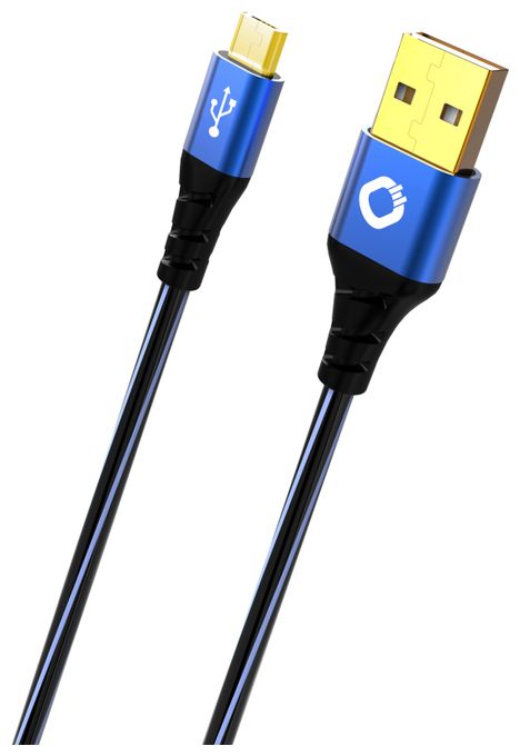 0,48 Gbit/s Stecker Rundkabel USB A auf Micro-USB B 2 m  USB Plus Micro (Blau) 