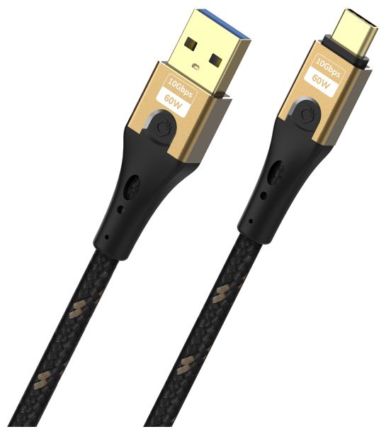 10 Gbit/s Stecker Rundkabel USB A auf USB C bis 60 W 3 m  USB Primus AC (Schwarz) 