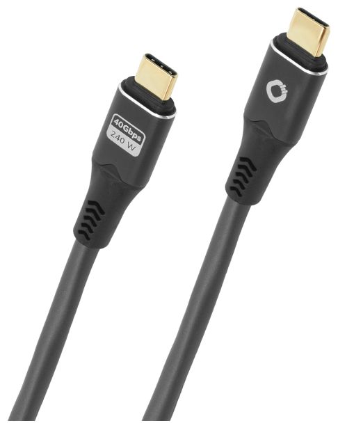 40 Gbit/s Stecker Rundkabel USB C auf USB C bis 240 W 1 m  USB Pulse CC (Anthrazit) 