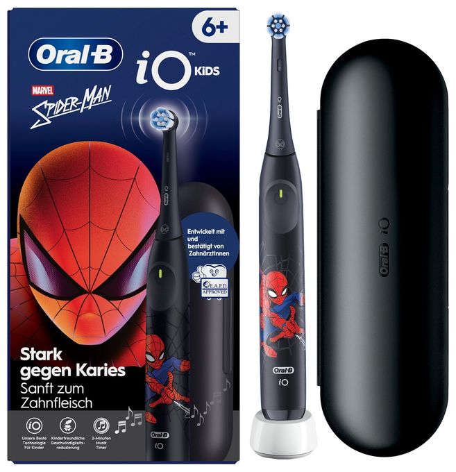 Rotierende Zahnbürste für Kinder  iO Kids 6+ Spiderman (Schwarz) 