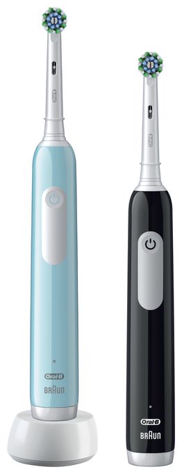 Rotierende-vibrierende Zahnbürste für Erwachsene 240 h 8800 Bewegungen pro Minute (Schwarz, Türkis, Weiß) Pro Series 1 Duo 
