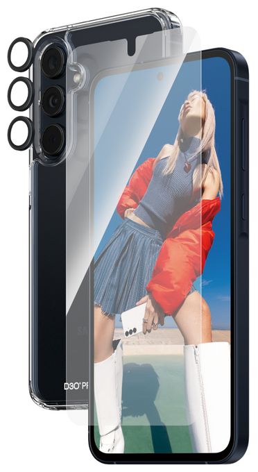 Klare Bildschirmschutzfolie Gehärtetes Glas, Polyethylenterephthalat, Silikon für  Samsung Samsung - Galaxy new A54 5G Kratzresistent, Schockresistent 3-in-1 Set 