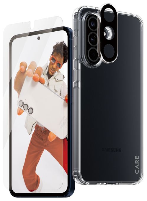 Klare Bildschirmschutzfolie Gehärtetes Glas, Polyethylenterephthalat, Silikon für  Samsung Samsung - Galaxy A56 5G Kratzresistent, Schockresistent 38380 Flagship 3-in-1 Set 