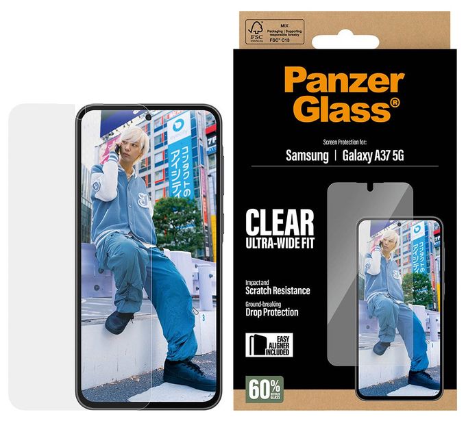 Klare Bildschirmschutzfolie für  Samsung Galaxy A37 5G Kratzresistent 75133 Ultra-Wide Fit 