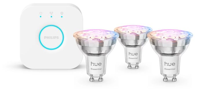 LED Hue Essential Kit: Bridge + 3 Essential GU10 