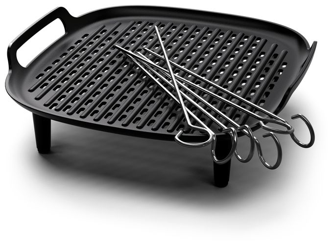 Grillboden &-Spieße für HD9285, HD963X, HD965X, HD975X, HD976X, HD986X, HD987X HD9959/00 Grillset XXL 