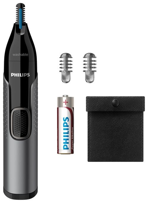 Haarschneider Batterie/Akku 2 Aufsteckkämme NT3650/16 Nasenhaar-, Ohrenhaar- und Augenbrauentrimmer 