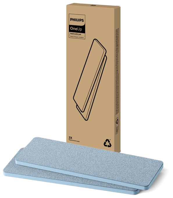 Philips OneUp Ersatz-Pad - Echtholz, Parkett, Linoleum - Doppelpack 