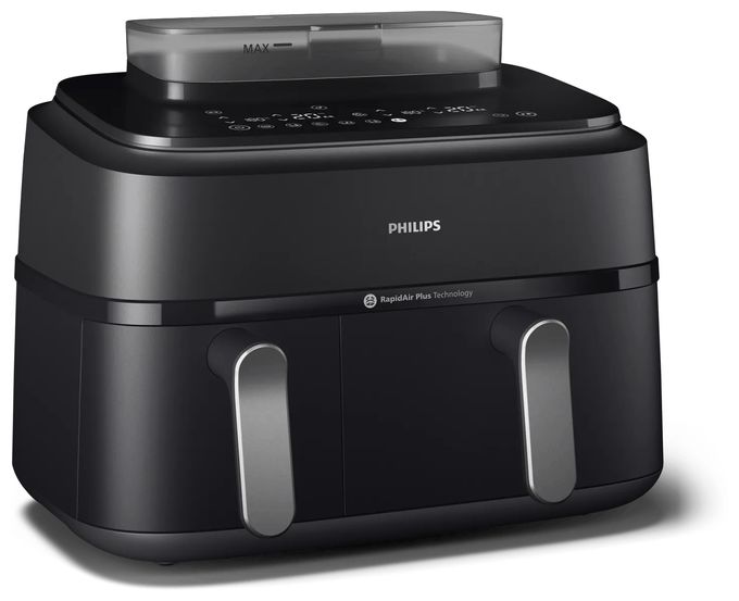 Doppel Heißluftfritteuse 9 l 2750 W  Series 5000 NA551/00 (Schwarz, Silber) 