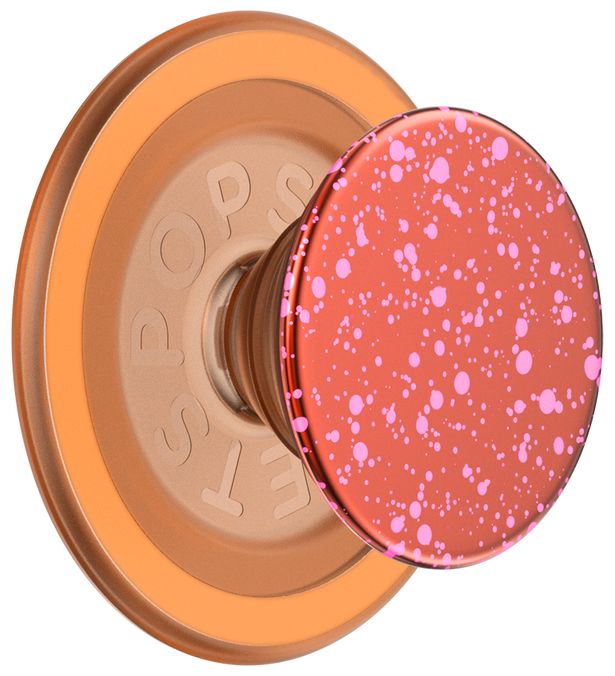 Fingerring  PopGrip Aluminum Clay Speckle (Orange, Rot) 