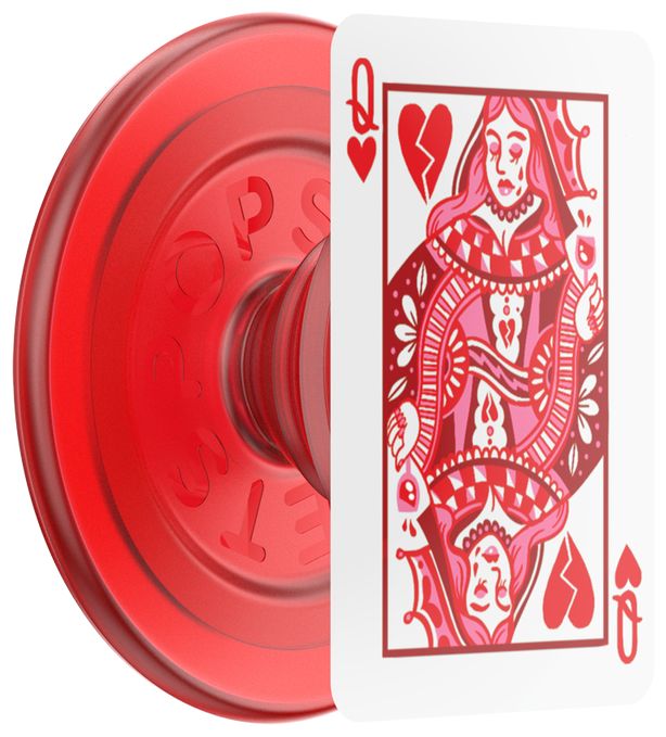 Fingerring  PopGrip Heartbreaker Queen (Rot, Weiß) 