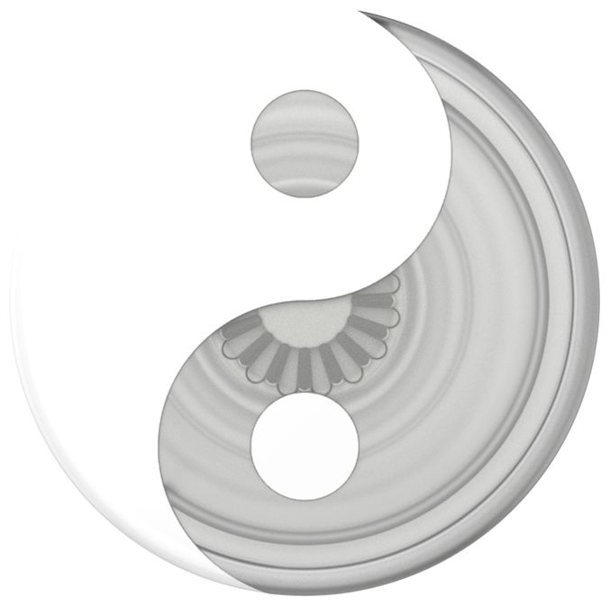 Fingerring für Jede Marke  PopGrip PlantCore Yin and Yang (Grau, Weiß) 