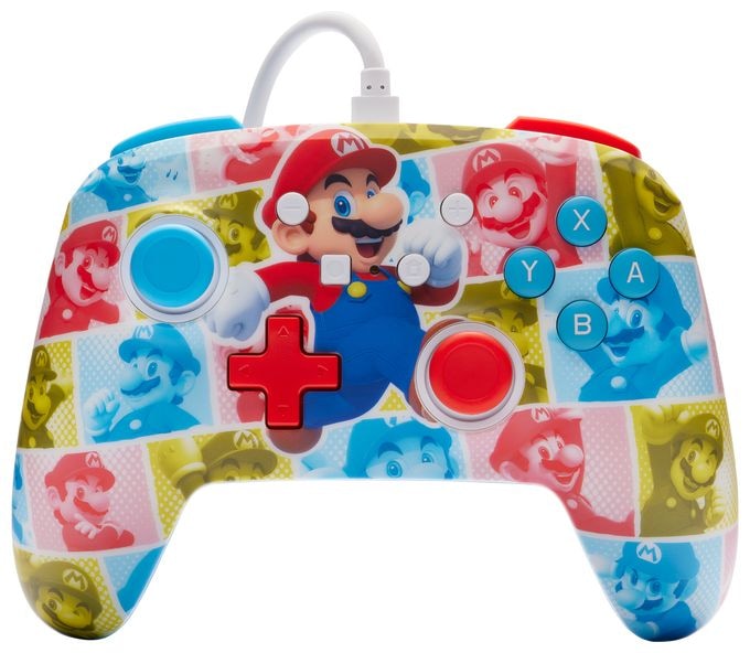 Analog / Digital Gamepad für Nintendo Switch, Nintendo Switch OLED  Enhanced Wired Controller Wireless (Super Mario - Mario Hero Reel) (Mehrfarbig) 