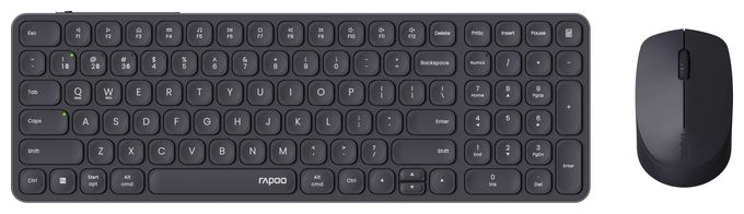 Büro Tastatur RF Wireless + Bluetooth 2.4 GHz  9710M (Dunkles Grau) 
