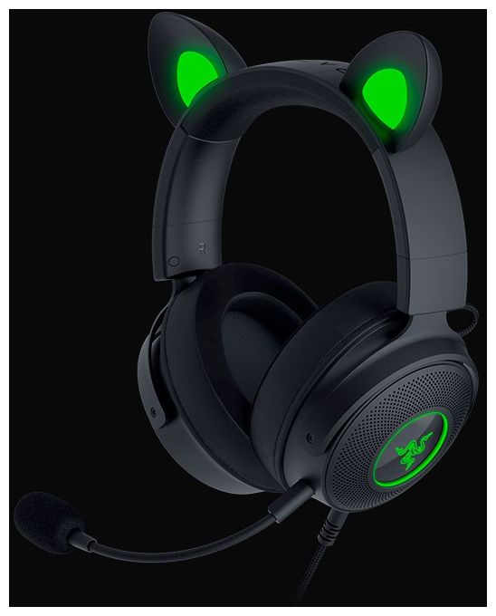 Over Ear Kopfhörer Kabelgebunden USB Typ-A  Kraken Kitty V2 Pro (Schwarz) 