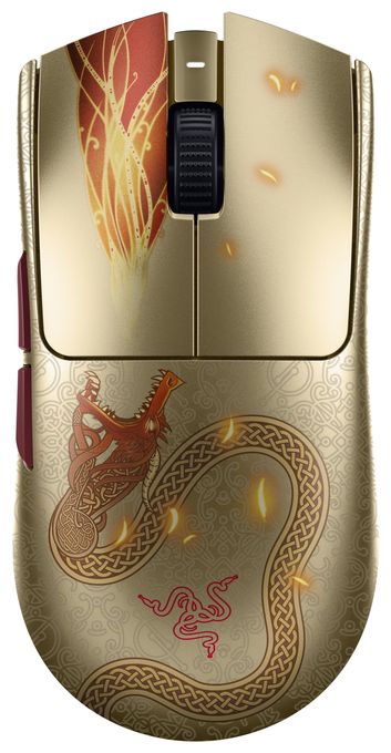 35000 DPI Gaming Maus Optisch  Viper V3 Pro (Gold, Gelb) 