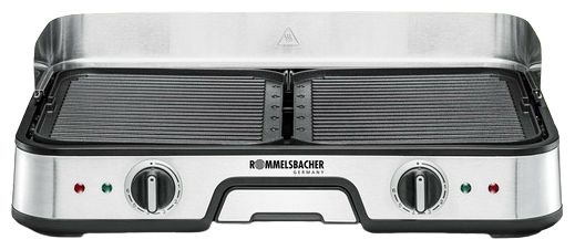 2 Zone(n) 2000 W mit 225 x 285 mm Fläche  BBQ2025 Tischgrill (Schwarz, Edelstahl) 