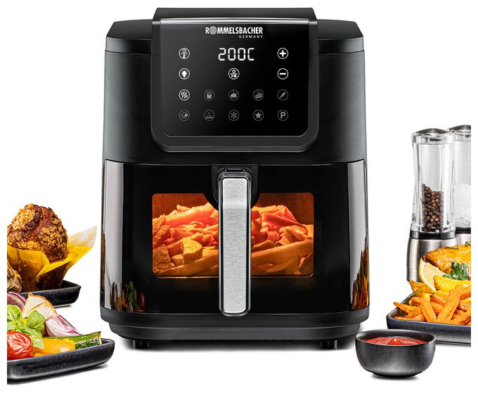Heißluftfritteuse 8 l 1700 W  FRH1700XXL (Schwarz, Edelstahl) 